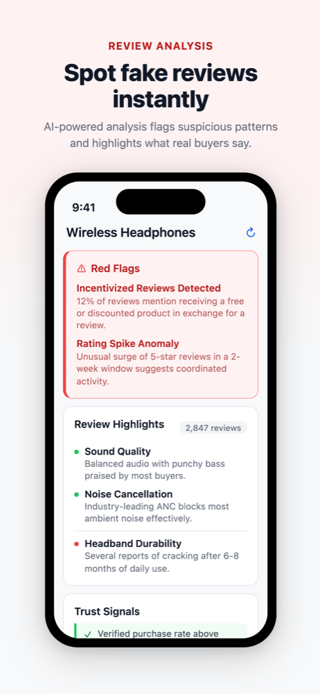 ClearCart review analysis screenshot